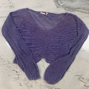 Free People Purple Crotchet Top